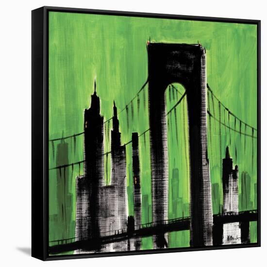 Green Cityscape-Paul Brent-Framed Stretched Canvas