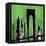 Green Cityscape-Paul Brent-Framed Stretched Canvas