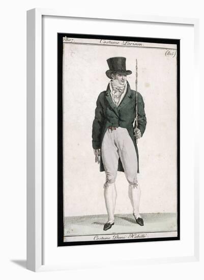 Green Coat and Cane 1807-null-Framed Art Print