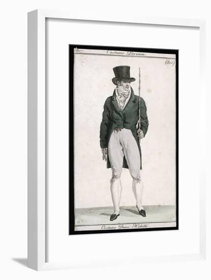 Green Coat and Cane 1807-null-Framed Art Print