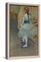 Green dancer. Around 1878. Pastel on paper.-Edgar Degas-Stretched Canvas