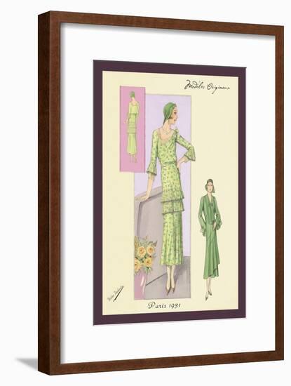 Green Daytime Fashions-null-Framed Art Print
