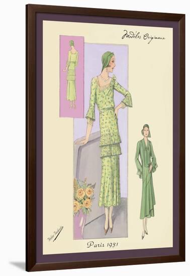 Green Daytime Fashions-null-Framed Art Print