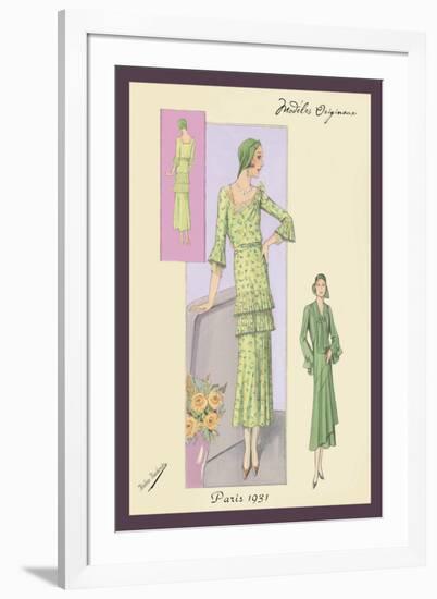 Green Daytime Fashions-null-Framed Art Print