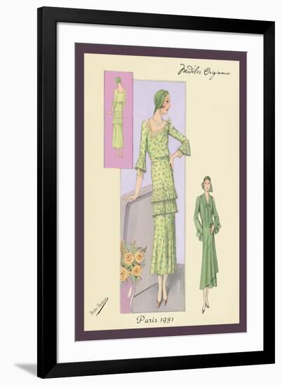 Green Daytime Fashions-null-Framed Art Print