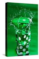 Green Dice Splash-Steve Gadomski-Stretched Canvas
