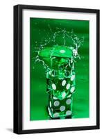 Green Dice Splash-Steve Gadomski-Framed Photographic Print