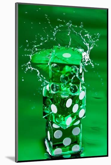 Green Dice Splash-Steve Gadomski-Mounted Photographic Print