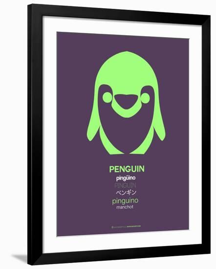 Green Dolphin Multilingual Poster-NaxArt-Framed Art Print