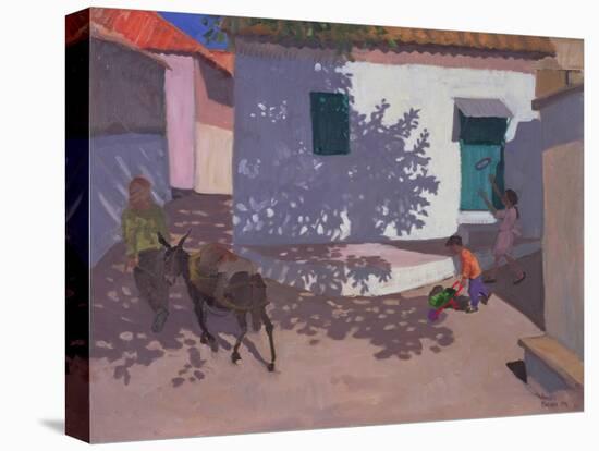 Green Door and Shadows, Lesbos, 1996-Andrew Macara-Stretched Canvas