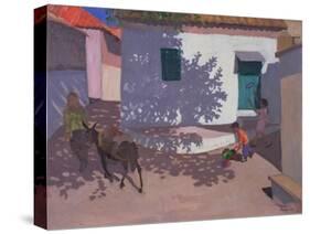 Green Door and Shadows, Lesbos, 1996-Andrew Macara-Stretched Canvas