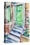 Green Door and Shutters, 2021 (w/c on paper)-Richard Fox-Stretched Canvas