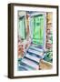 Green Door and Shutters, 2021 (w/c on paper)-Richard Fox-Framed Giclee Print