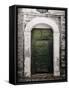 Green door in Penne-Andrea Costantini-Framed Stretched Canvas