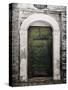 Green door in Penne-Andrea Costantini-Stretched Canvas