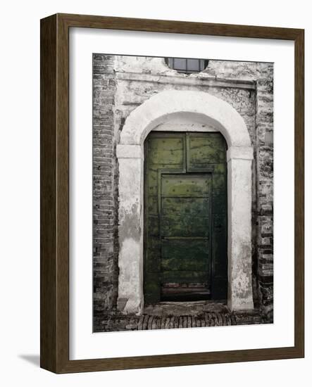 Green door in Penne-Andrea Costantini-Framed Photographic Print