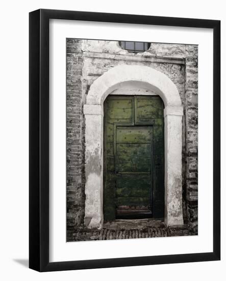 Green door in Penne-Andrea Costantini-Framed Photographic Print