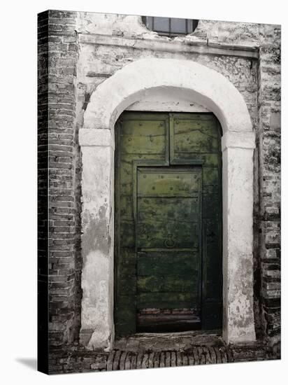 Green door in Penne-Andrea Costantini-Stretched Canvas