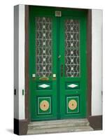 Green Door, Warnemunde, Germany-Russell Young-Stretched Canvas