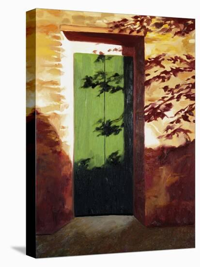 Green Door-Helen J. Vaughn-Stretched Canvas