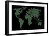 Green Dot Map-Kodo34-Framed Art Print