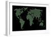 Green Dot Map-Kodo34-Framed Art Print