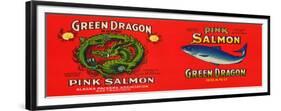 Green Dragon Brand Salmon Label - San Francisco, CA-Lantern Press-Framed Premium Giclee Print