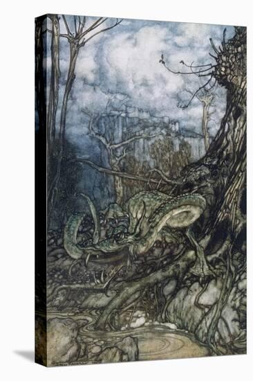 Green Dragon-Arthur Rackham-Stretched Canvas