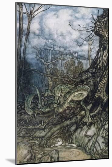 Green Dragon-Arthur Rackham-Mounted Art Print