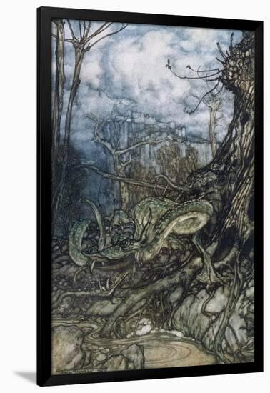 Green Dragon-Arthur Rackham-Framed Art Print