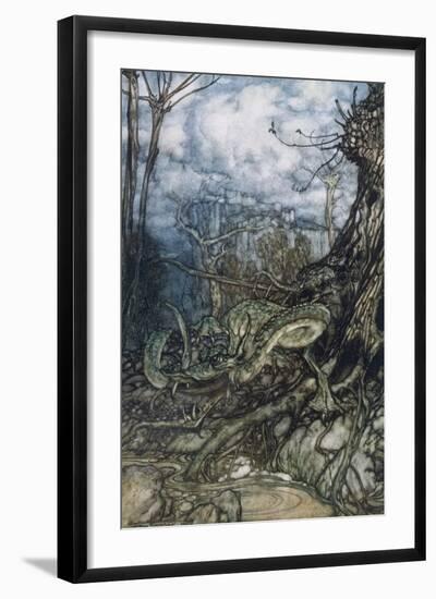 Green Dragon-Arthur Rackham-Framed Art Print