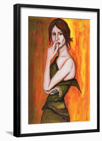 Green Dress and Mobile Phone, 2006-Stevie Taylor-Framed Giclee Print