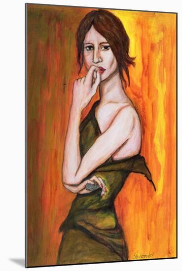 Green Dress and Mobile Phone, 2006-Stevie Taylor-Mounted Giclee Print