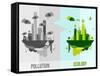 Green Environment Illustration-cienpies-Framed Stretched Canvas