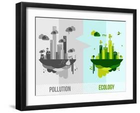 Green Environment Illustration-cienpies-Framed Art Print
