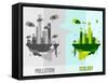 Green Environment Illustration-cienpies-Framed Stretched Canvas