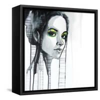 Green Eyes-null-Framed Stretched Canvas