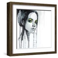 Green Eyes-null-Framed Art Print