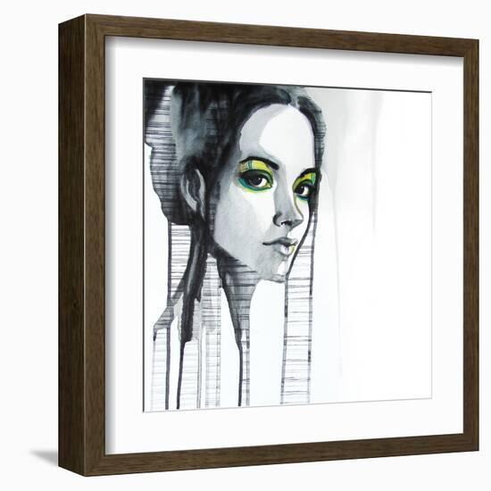 Green Eyes-null-Framed Art Print