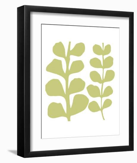 Green Fern on White-Denise Duplock-Framed Art Print