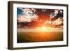 Green Field and Beautiful Sunset-Ruslan Ivantsov-Framed Photographic Print