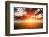 Green Field and Beautiful Sunset-Ruslan Ivantsov-Framed Photographic Print