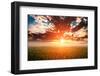 Green Field and Beautiful Sunset-Ruslan Ivantsov-Framed Photographic Print