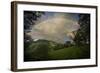 Green Field with Clouds & Rainbow-Nish Nalbandian-Framed Art Print