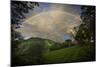 Green Field with Clouds & Rainbow-Nish Nalbandian-Mounted Art Print