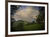 Green Field with Clouds & Rainbow-Nish Nalbandian-Framed Art Print