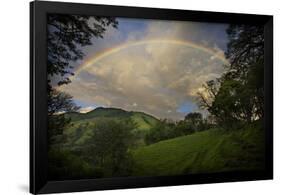 Green Field with Clouds & Rainbow-Nish Nalbandian-Framed Art Print