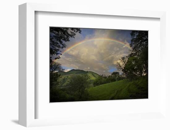 Green Field with Clouds & Rainbow-Nish Nalbandian-Framed Art Print