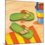 Green Flip Flops-Paul Brent-Mounted Art Print