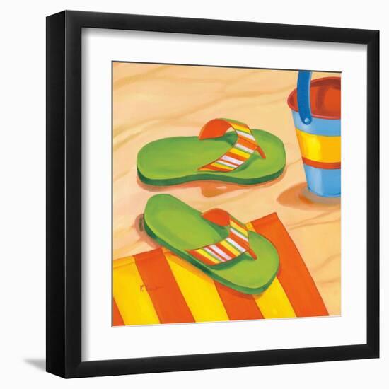 Green Flip Flops-Paul Brent-Framed Art Print